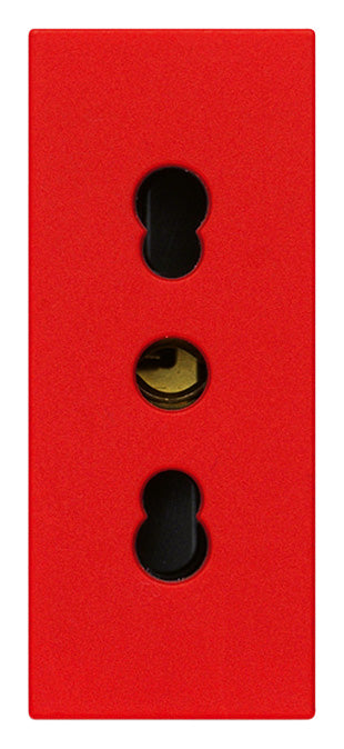 Presa bivalente SICURY 2P+T 16 A 250 V~ standard italiano tipo P17/11 Vimar Linea rosso 30203.R Presa bivalente SICURY 2P+T 16 A 250 V~ standard italiano tipo P17/11 Vimar Linea rosso 30203.R